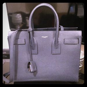 Navy Blue Saint Laurent YSL Small Sac Du Jour